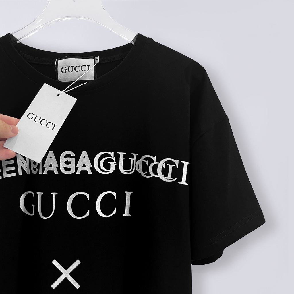 Áo Thun Nam Nữ Guc.ci x Ba.len.cia.ga Chất Liệu Mềm Mịn, Thoáng Mát.