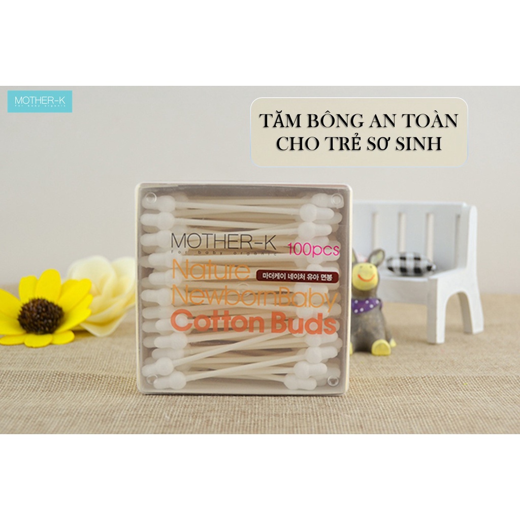 Tăm Bông Sơ Sinh MOTHER-K Hàn Quốc (100C)