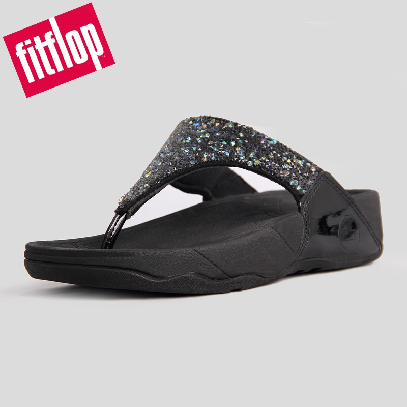 Fitflop Dép Xỏ Ngón Đế Xuồng Đính Đá Thời Trang Đi Biển Cho Nữ