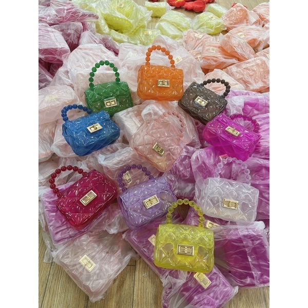 Túi đeo chéo nhựa màu thời trang