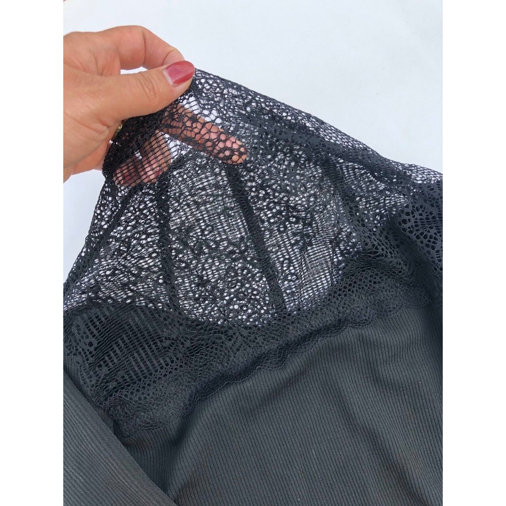 Áo kiểu cổ phối ren cao cấp