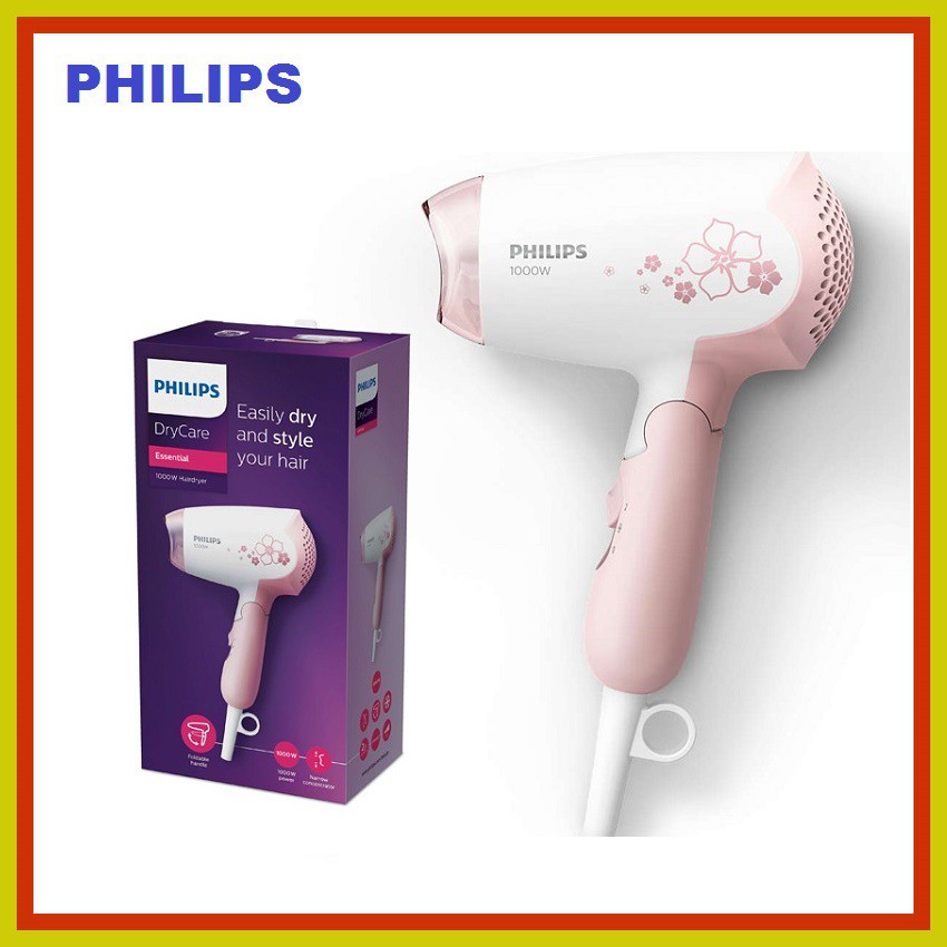 Máy Sấy Tóc Mini Philips HP8108 - Công Suất 1000W - Hàng Chính Hãng - Bảo Hành Chính Hãng 2 Năm