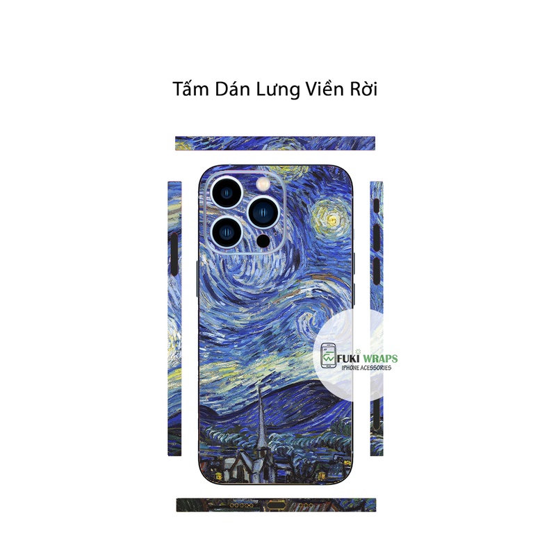 Tấm dán Skin Mặt Sau Nghệ Thuật FULL VIỀN Dành Cho 13prm , 12prm , 11prm , x, xsm, xr  , ip11 , ip12 , ip13 - FukiShop