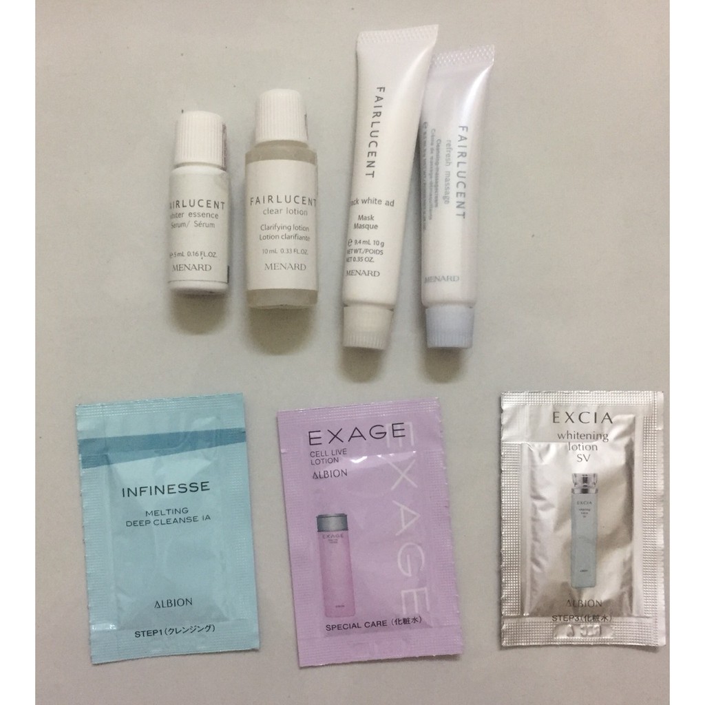 Mặt nạ hỗ trợ trị nám Menard Pack White Ad Mẫu thử Sample dòng Fairlucent đặc trị