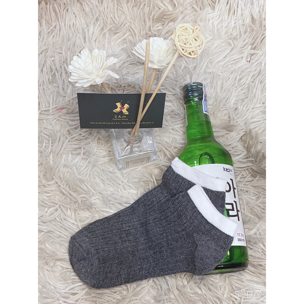 Tất Vớ Cổ Ngắn Nam Thời Trang 3 Màu Cổ Điển Trắng Đen Xám Cơ Bản Unisex Style Hàn Quốc