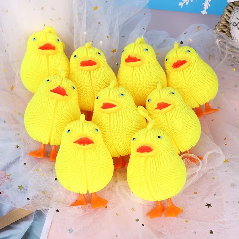 Đồ Chơi Bóp Tay Hình Con Gà Dễ Thương Có Đèn LED Phát Sáng Giúp Giảm Căng Thẳng Cho Bé