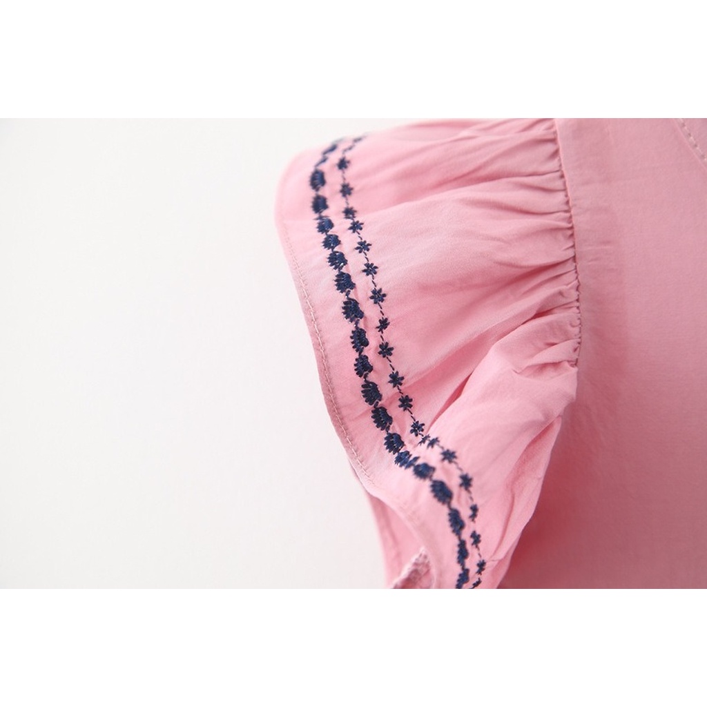 Đầm công chúa  không tay đính nơ màu sắc trơn thời trang mùa hè xinh xắn cho bé gái 1-5 tuổi