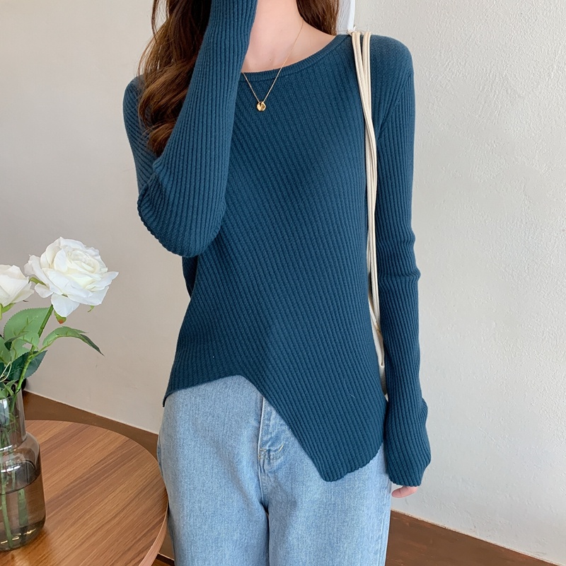 ZHELIHANGFEI Áo Dệt Kim Tay Dài Dáng Ôm Xẻ Tà Quyến Rũ Trẻ Trung Cho Bạn Gái