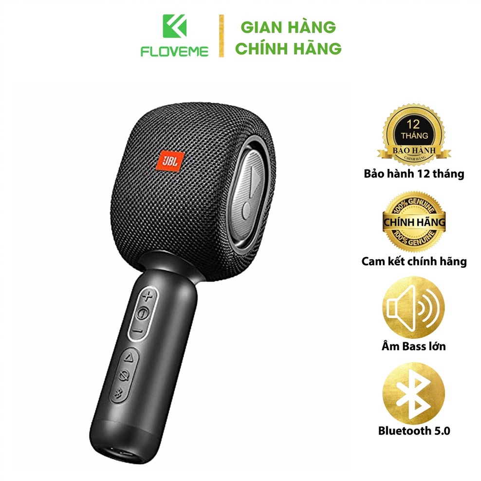 Micro Hát Karaoke Bluetooth Floveme KMC500 Phiên Bản Thần Tượng, Kèm Loa Cao Cấp, Chất Lượng Âm Thanh Trong Trẻo.