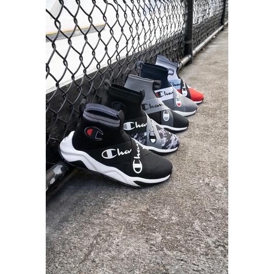 Giày sneaker nam CHAMPION đen ko dây size fit chân 40.5/41/41.5/42/42.5 - Hàng full box, nhập Mỹ