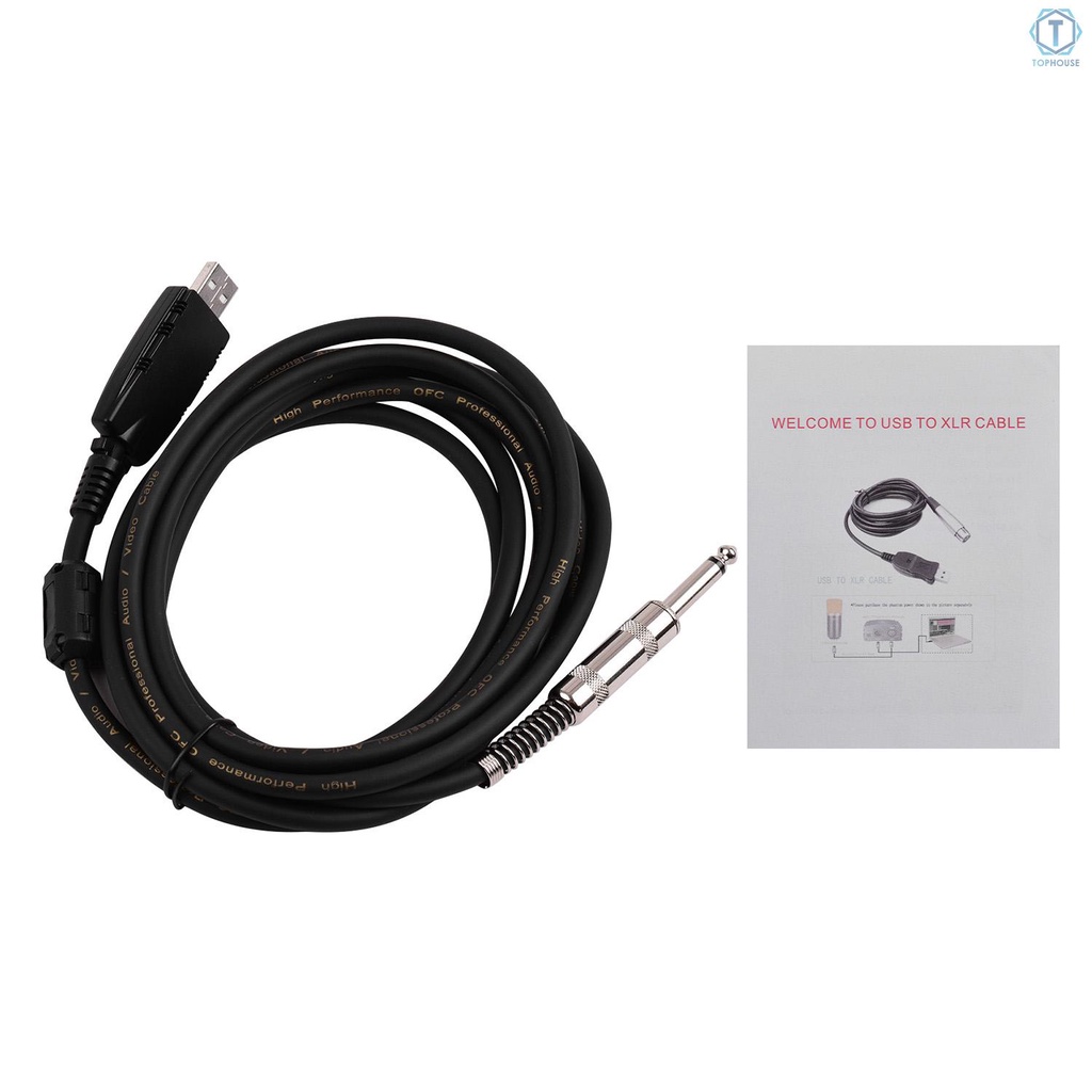 Te USB Guitar Andio Cable USB Male Interface to 6.35mm (1/4inch) Mono Electric Guitar Connection Cable Professional Guitar to PC USB Link Recording Cable Compatible with Windows / MacOS- Supports Both 44.1 kHz and 48 kHz Sample Rate Providing Sound