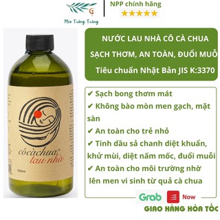 Nước lau sàn nhà CÔ CÀ CHUA hương sả chanh tự nhiên lên men vi sinh diệt khuẩn đuổi muỗi an toàn với trẻ nhỏ 500ml