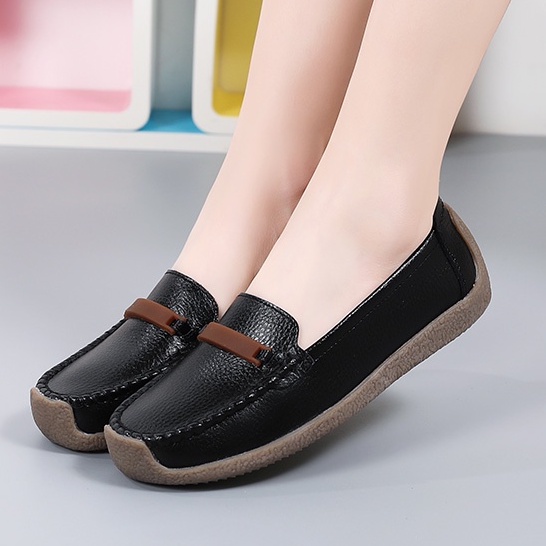 Giày Lười Da Đế Mềm Cho Nữ