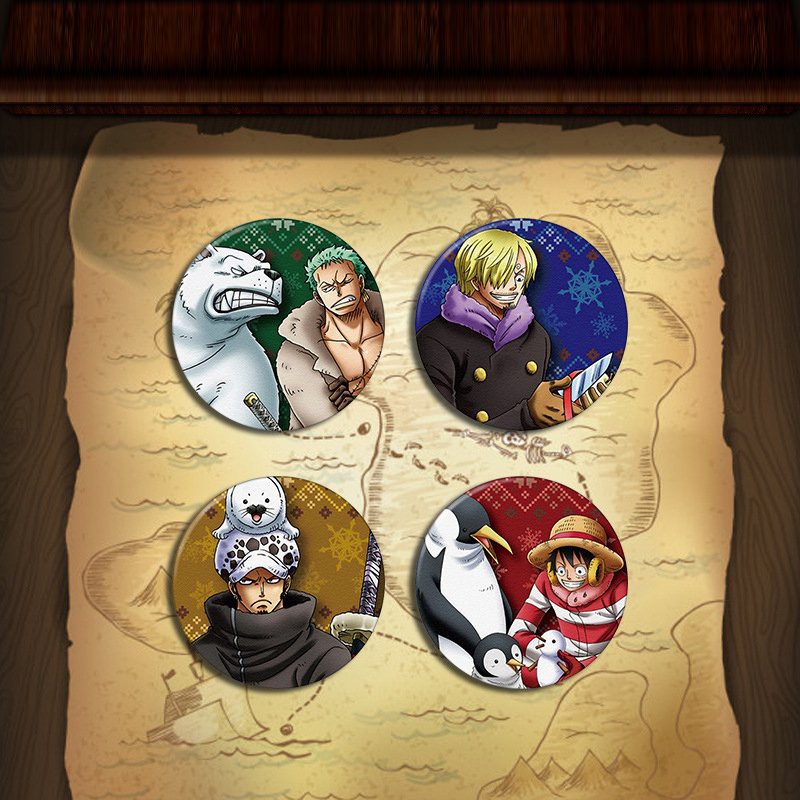 Huy hiệu cài áo in hình ONE PIECE ĐẢO HẢI TẶC phụ kiện anime chibi xinh xắn m02