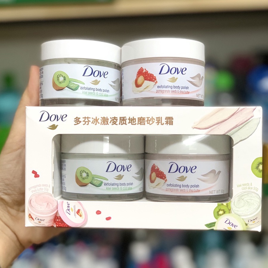 Tẩy da chết body DOVE hũ 50g chiết xuất từ thiên nhiên giúp da sáng bóng mịn màng - Kazila | BigBuy360 - bigbuy360.vn