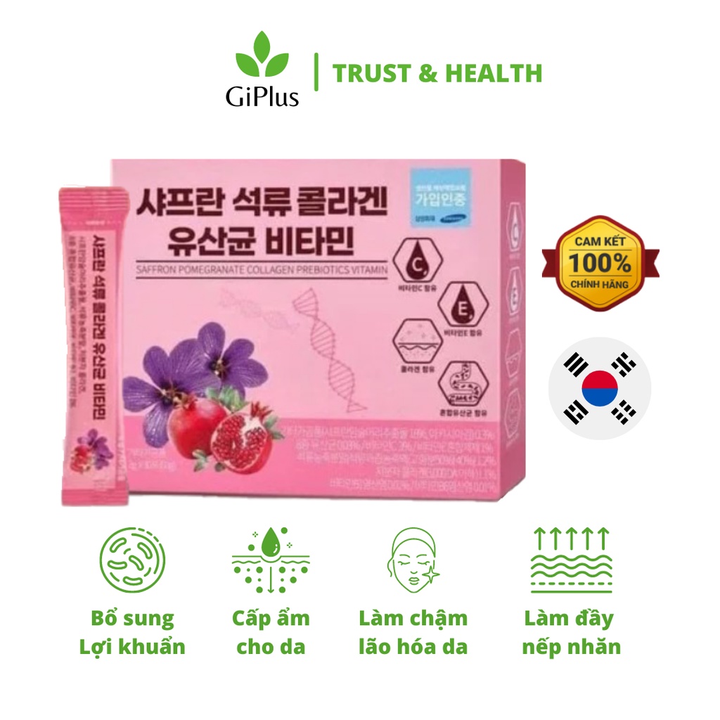 Bột Uống Bổ Sung Collagen, Đẹp Da Bio Cell Saffron Pomegranate Collagen Prebiotics Vitamin