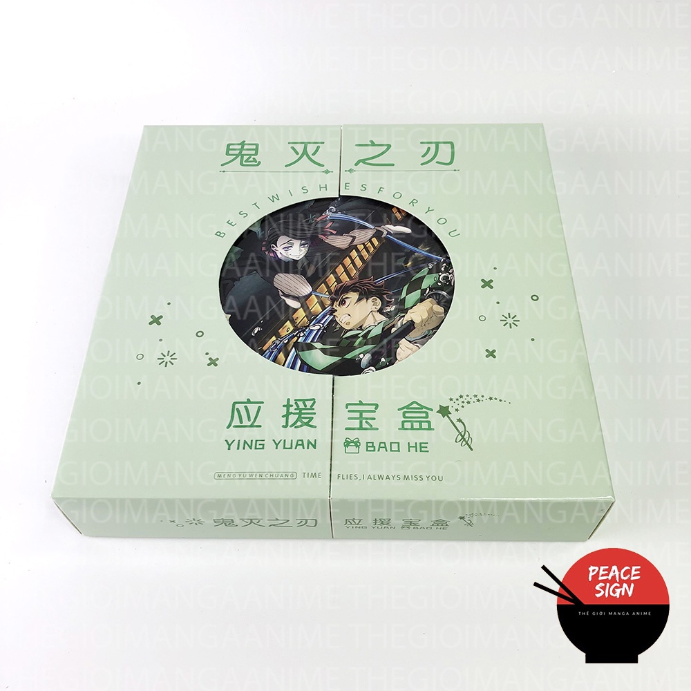 ( Viền tròn ) Hộp quà tặng KIMETSU NO YAIBA THANH GƯƠM DIỆT QUỶ anime game chibi dễ thương