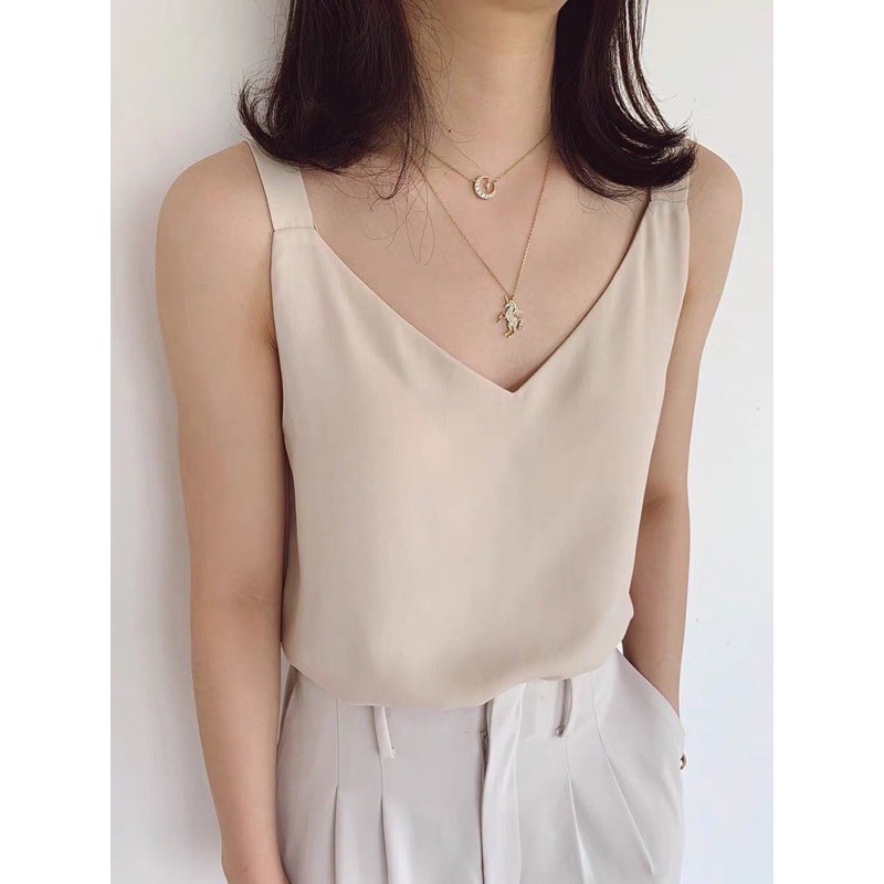 Áo hai dây nữ bản to 2cm lụa Hàn  siêu sang | BigBuy360 - bigbuy360.vn