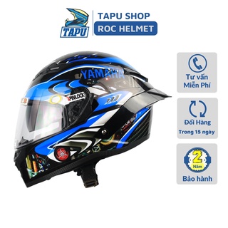 MŨ BẢO HIỂM FULLFACE ROC 2 KÍNH - M137 LÊN TEM YAMAHA XANH GP