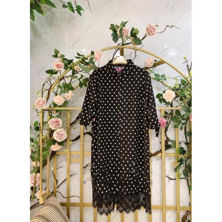 Đầm bầu thời trang thiết kế sơ mi chân ren MB06 chất chéo thái freesize từ 45 đến 70kg