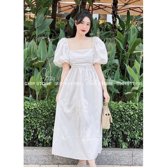 VÁY MAXI TAY BỔNG NHÚN ZARA XUẤT DƯ XỊN ĐI BIỂN DU LỊCH (ảnh thật)
