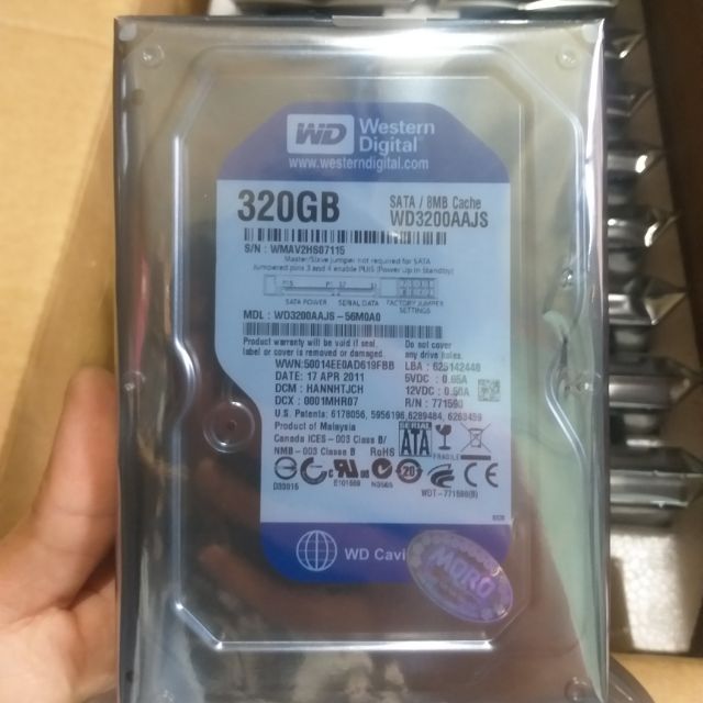 Hdd 320g hãng wd sk 100% tet good nguyên túi bóng bảo hành 2 năm tại công ty