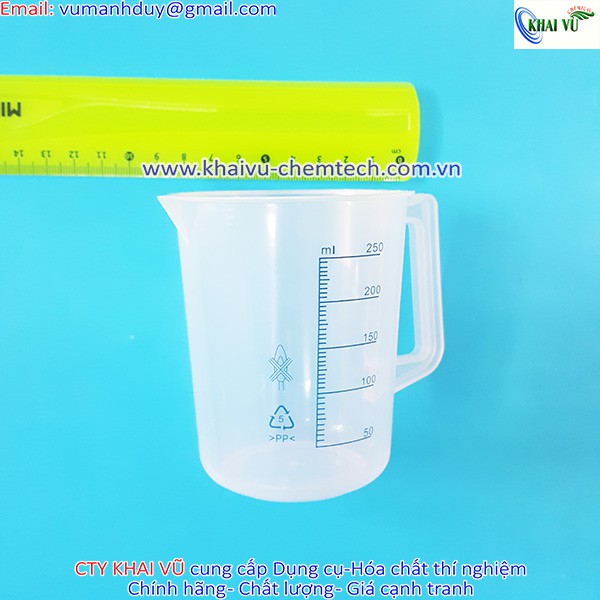 CA NHỰA CÓ QUAI DÀY, VẠCH XANH THÍ NGHIỆM 100ml-2000ml