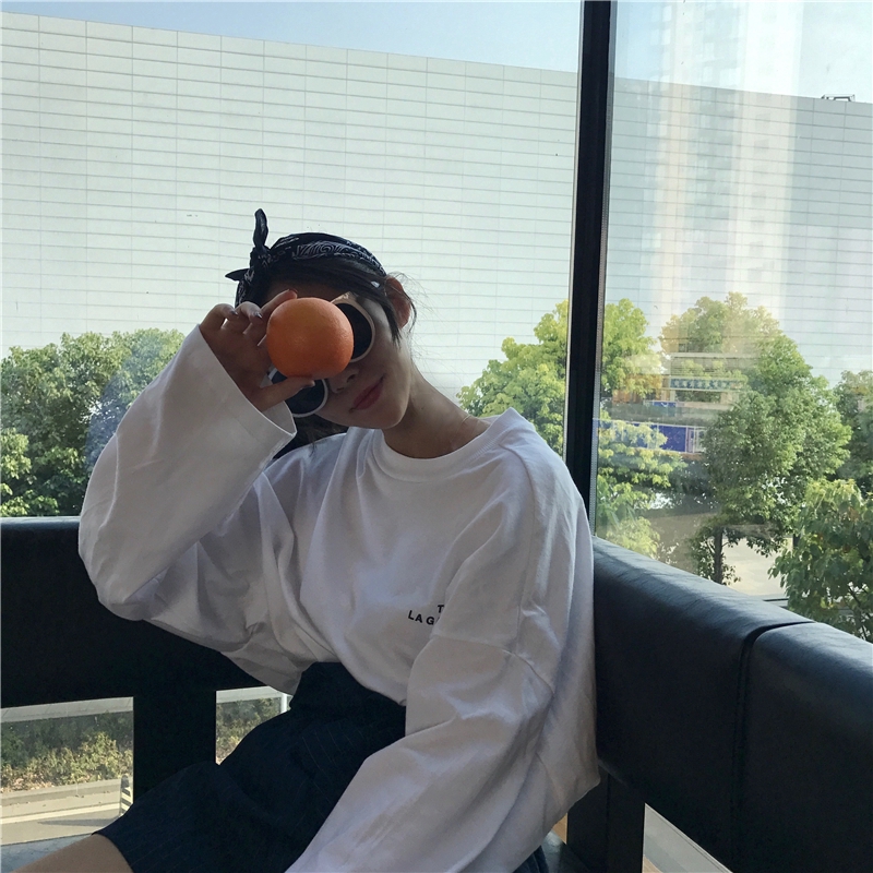 Áo Thun Tay Dài Dáng Rộng Thời Trang Mùa Thu Cho Nữ