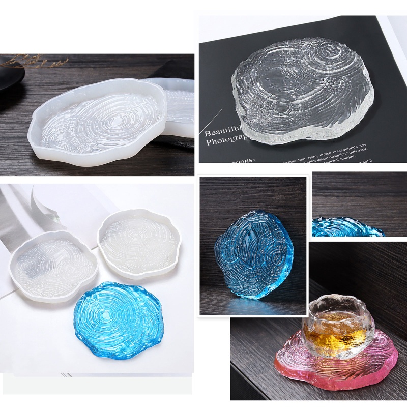 Khuôn silicone làm đế lót ly hình gợn sóng sáng tạo