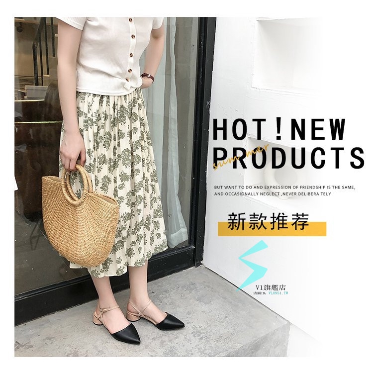 Giày Sandal Gót Thấp Mũi Nhọn Đơn Giản Phong Cách Hàn Quốc Dành Cho Nữ V1 | BigBuy360 - bigbuy360.vn