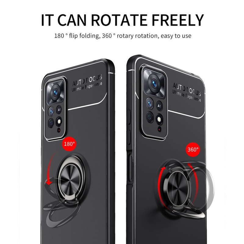 Ốp Điện Thoại Silicon Mềm Có Vòng Đỡ Nam Châm Cho Xiaomi Redmi Note 12 Turbo 11 11s 10 10s 10T 9 9s Pro Max Lite
