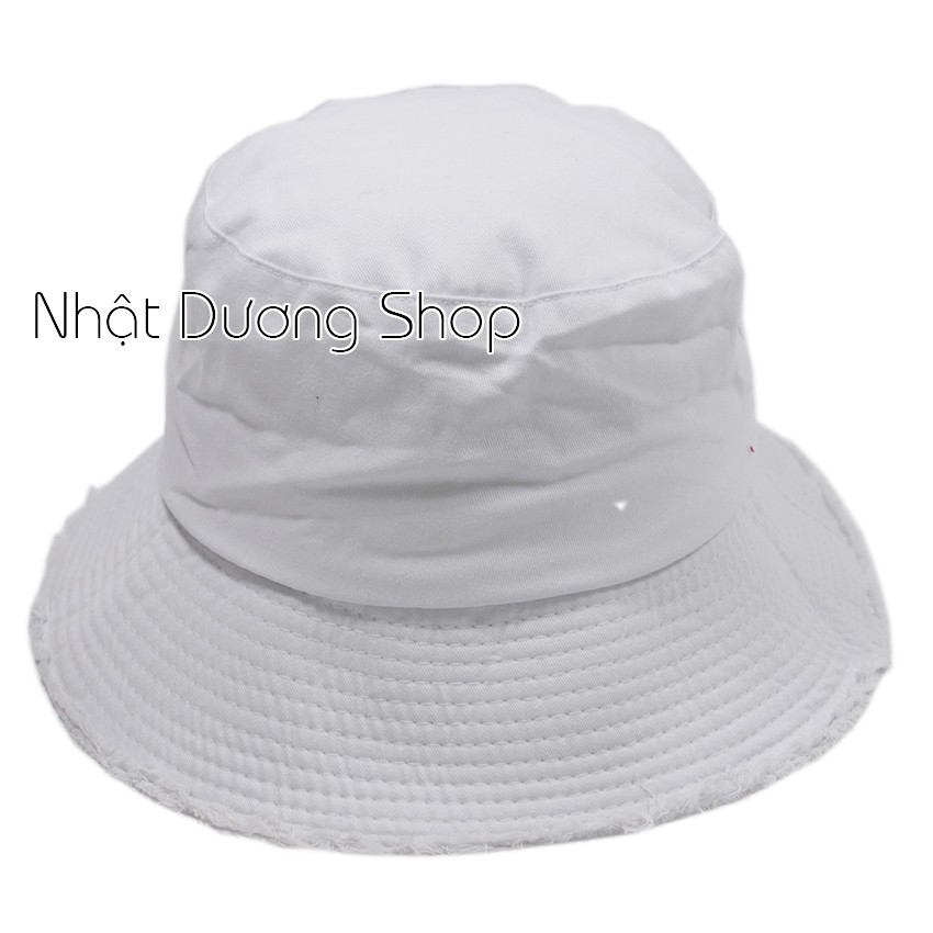 Nón Tai Bèo Viền Rách Tua Rua Xinh Xắn vải Cotton oách mềm thích hợp cho cả nam và nữ