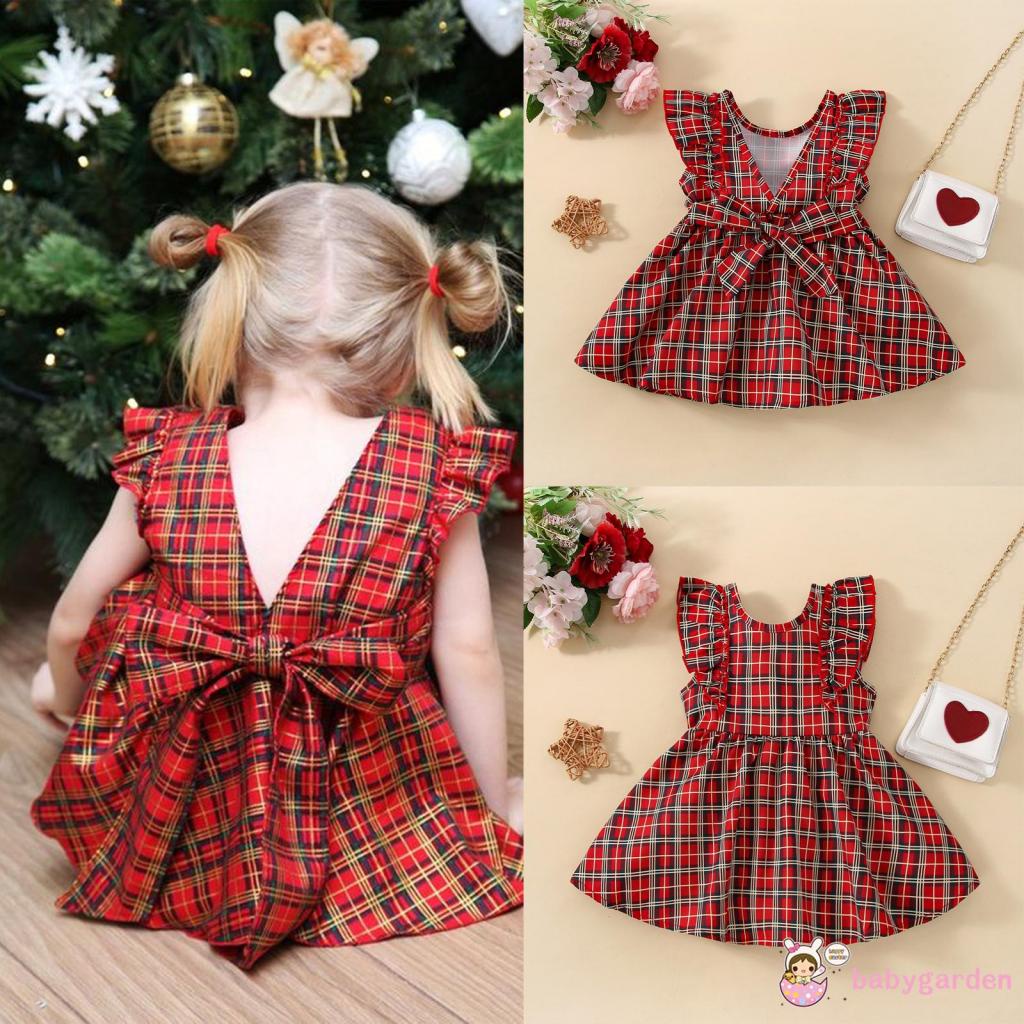 Đầm Chữ A Tay Cánh Tiên Hở Lưng Thời Trang Mùa Hè Cho Bé Gái 6 Tháng - 4 Tuổi