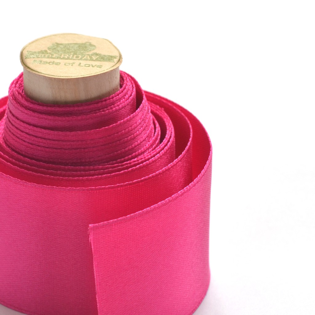 3m ruy băng lụa 4cm hồng đậm RB82