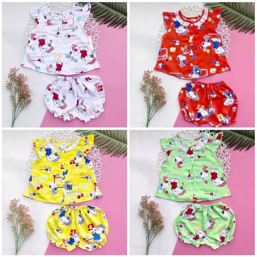 [Hình thật] Combo 6 Bộ Đồ Tôn (Tole - Lanh) Bé Gái 4-9kg (lựa mẫu inbox shop ạ)