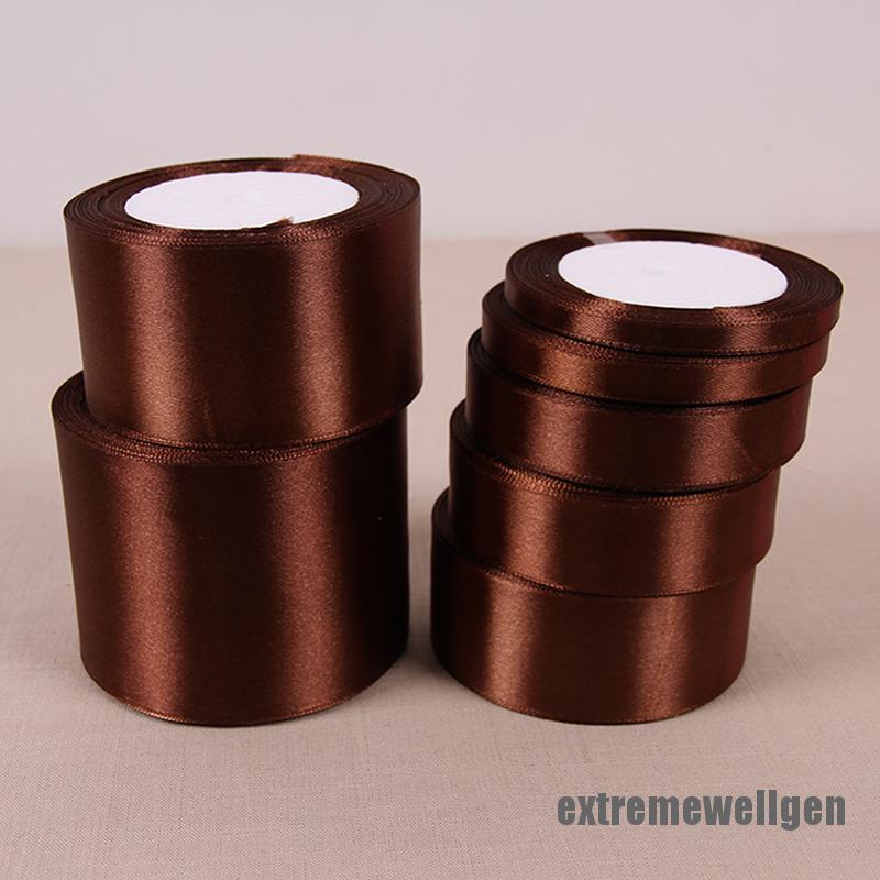 Cuộn Dây Ruy Băng Lụa Satin Màu Nâu Trang Trí Tiệc Cưới / Năm Mới 0609 25 Yards Diy
