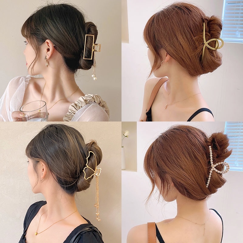 Kẹp Tóc Kim Loại Hình Bướm Phong Cách Hàn Quốc