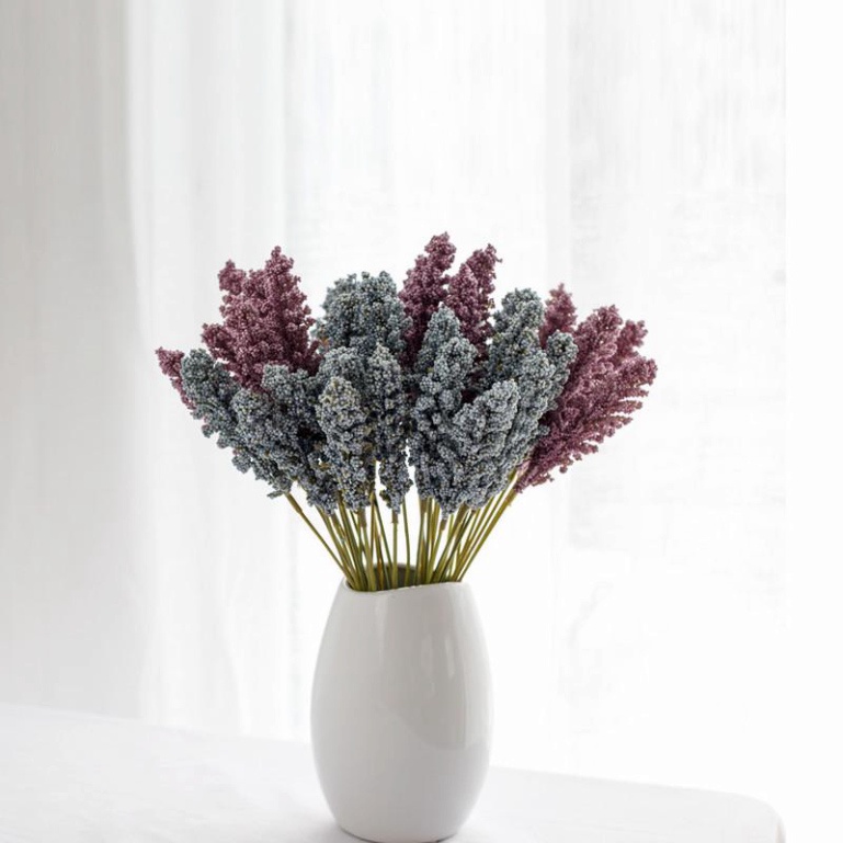 Sét 10 Nhánh Hoa ngô - Bông lúa nhân tạo chất liệu nhựa decor trang trí nhà cửa,Không gian gia đình