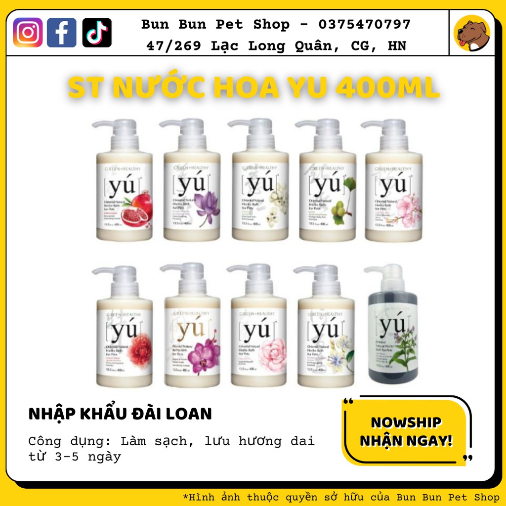 Sữa tắm nước hoa Yu/Yú THƠM SIÊU DAI cho chó mèo đủ mùi CHAI NGUYÊN SEAL