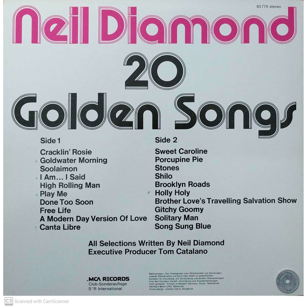 Stereomate - LP Vinyl: Neil Diamond - 20 Golden Songs