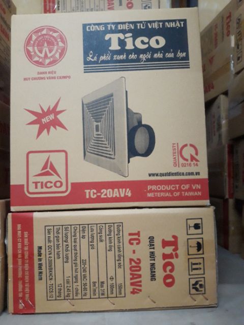 Quạt âm trần hút ngang 15Av4 20Av4 TiCO