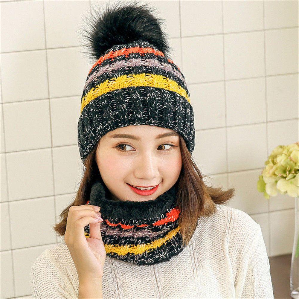 SUMU Set Mũ + Khăn Choàng Cổ Mùa Đông Ấm Áp Dễ Thương Cho Bé