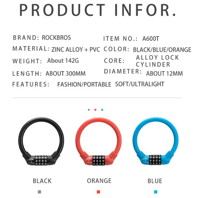 Ổ khóa xe đạp chống trộm ROCKBROS chất lượng