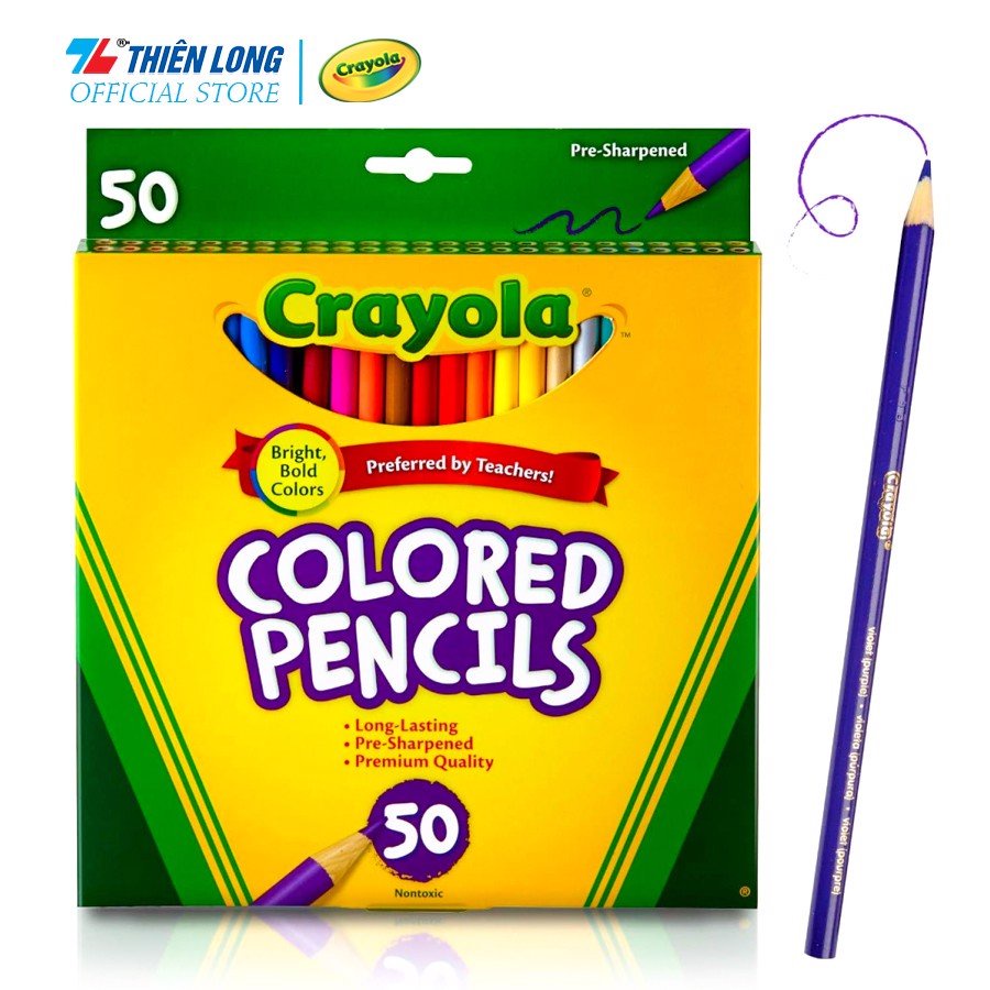 (Hàng chính hãng) Hộp 50 cây chì màu Crayola Colored Pencils