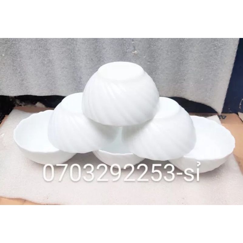 combo 10 chén sứ ăn cơm hoa văn