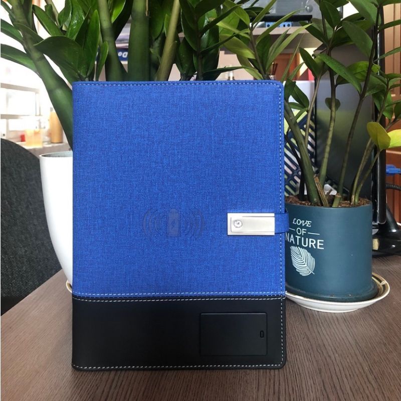 Sổ tay đa năng tích  hợp pin 8000mAh - Sạc không dây - quà tặng cao cấp