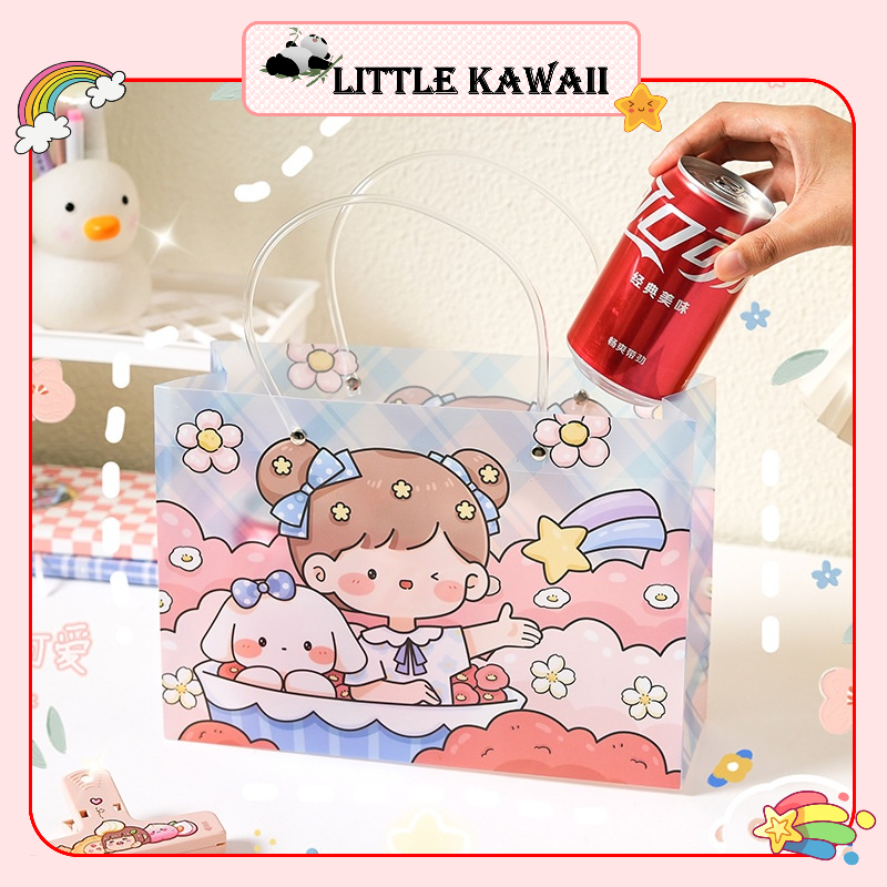 Túi nhựa đựng quà size 27x9x19cm mẫu bé gái cute