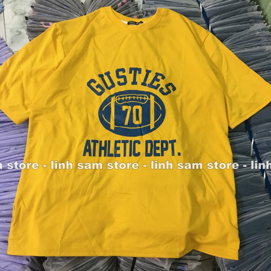 Áo thun nữ tay lỡ freesize phông form rộng dáng Unisex, mặc lớp, nhóm, cặp in chữ athletic GUSTIES 70 | BigBuy360 - bigbuy360.vn