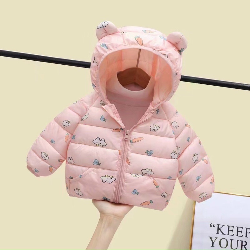 Áo Khoác Trẻ Em , Áo Phao Gấu Siêu Nhẹ Cho Bé Yêu 8-21kg