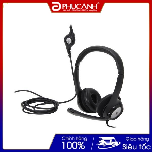 Tai nghe Logitech H390 chuẩn USB- Có míc, khử tiếng ồn (Hàng chính hãng, BH 24 tháng 1 đổi 1)